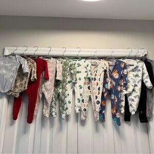 Lot of 11 - Bamboo Footies & Rompers - Little Sleepies, Posh Peanut, Magnetic Me
